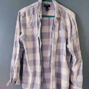 Forever 21 size S Mens Long Sleeve Button Down Shirt Light Blue and White